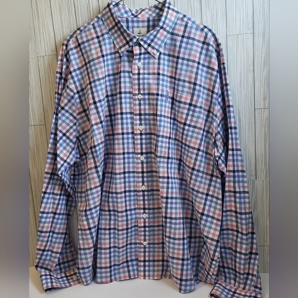 Johnnie O's Plaid Dress Shirt For Men Size 2X